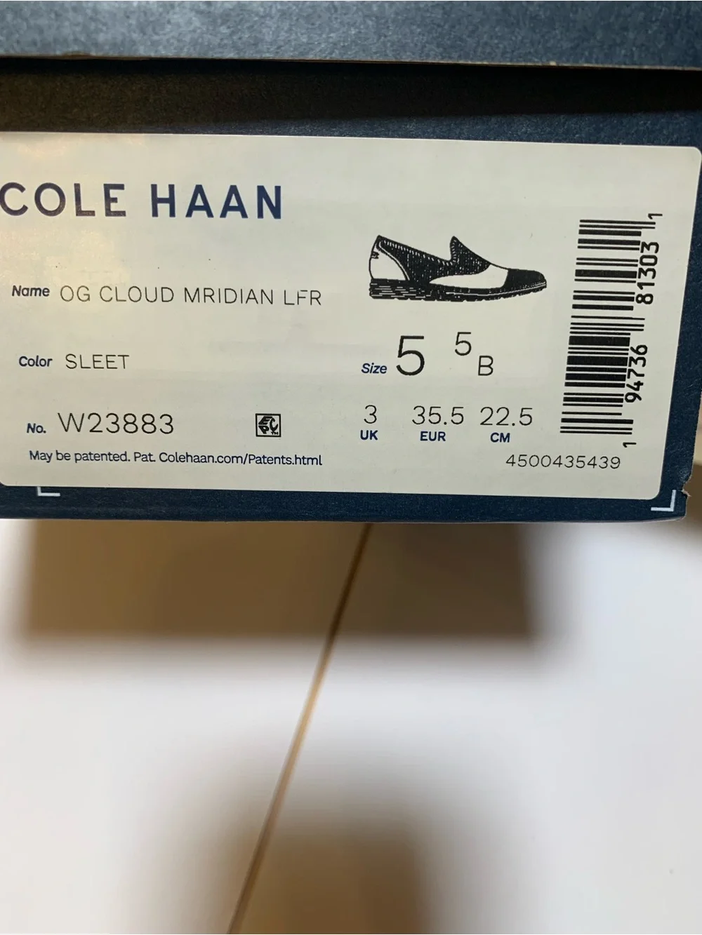 New with box Cole Haan Size 5 Women’s Shoes Slip-On Loafers Color Sleet Gray